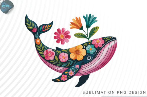 Bring Nature Indoors: The Versatile Floral Whale PNG