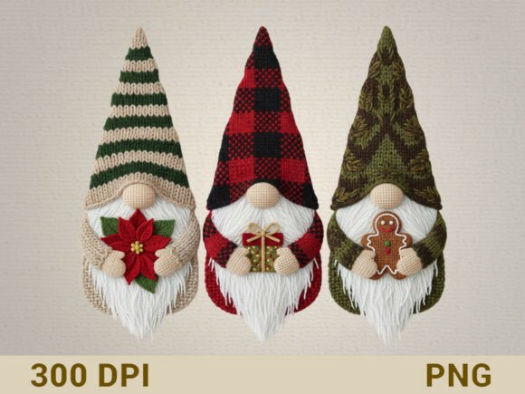 Christmas Gnomes Embroidery Design Set for Festive Projects