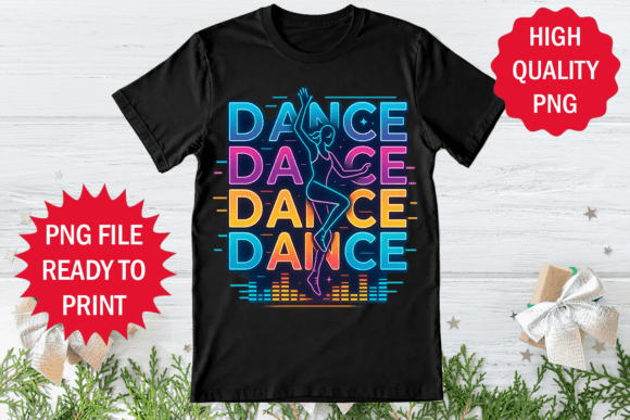 Dance Lover T-shirt Design: Vibrant PNG Clipart & Graphics