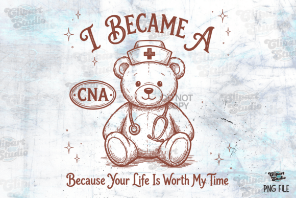 Designing with Heart: The Retro Bear PNG for Nurse Life Projects