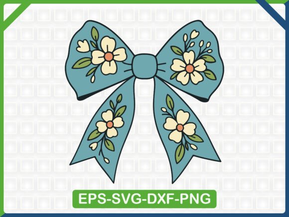 Floral Ribbon Bow Embroidery SVG Design: Crafting with Elegance