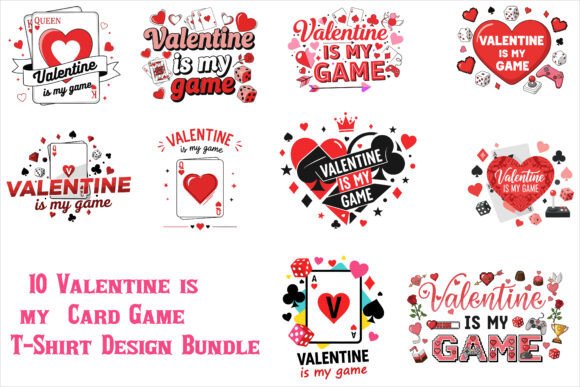 Valentine Cardgame T-Shirt Design Bundle for Game Night Fans